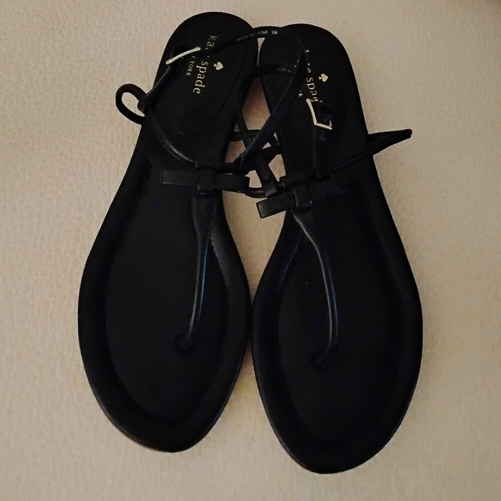 Kate Spade Black patent Bow Tie Sandals Size 9